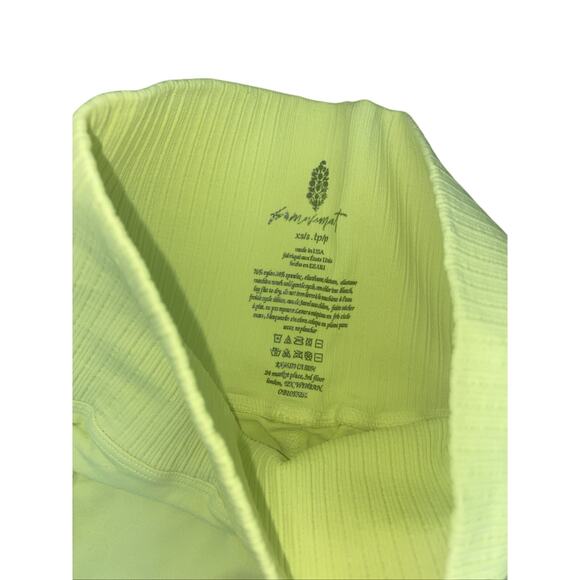 FREE PEOPLE MOVEMENT Women's Leggings High Rise Pull On XS/S Highlighter Yellow - Picture 3 of 4